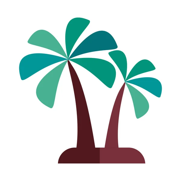 Palmeras plantas bosque plano icono de estilo — Vector de stock