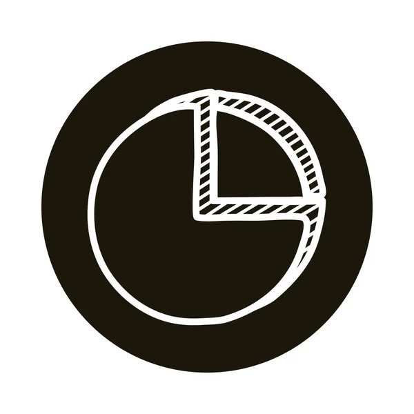 Statystyki pie doodle blok styl ikona — Wektor stockowy
