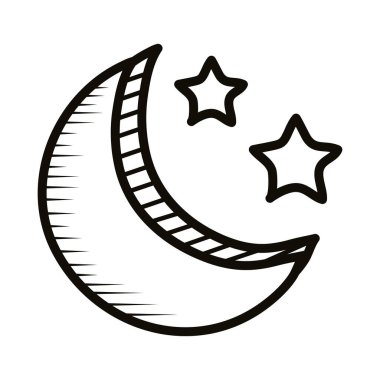 ay ve yıldızlar çizgi simgesini karaladı