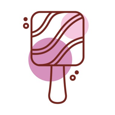 Yapıştırılmış lezzetli dondurma kare şeklindeki renk tarzıyla