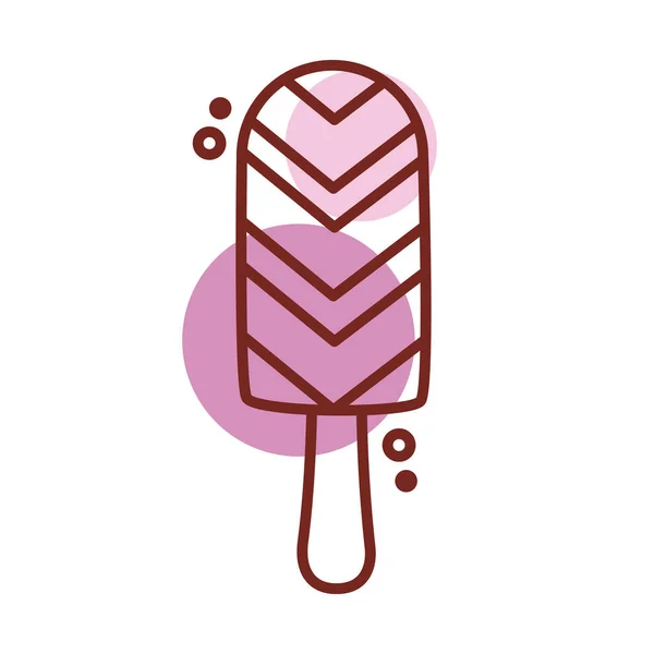 Delicioso sorvete em pau com vários sabores estilo de cor linha —  Vetores de Stock