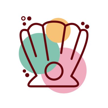 kabuklu deniz hayvanı çizgisi ve renk biçimi simgesi