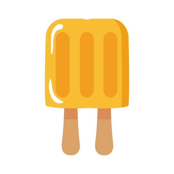 Delicioso helado en doble palillo con dos sabores de estilo plano — Archivo Imágenes Vectoriales