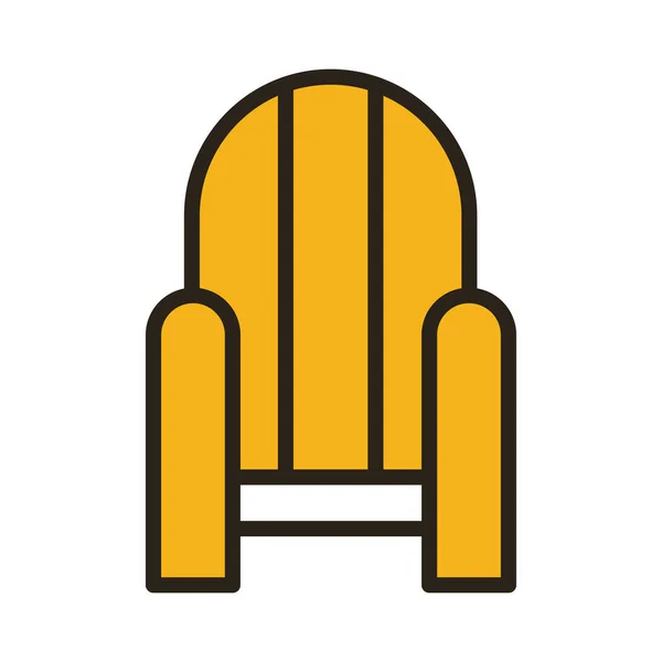 Trä stol linje och fyll stil ikon — Stock vektor