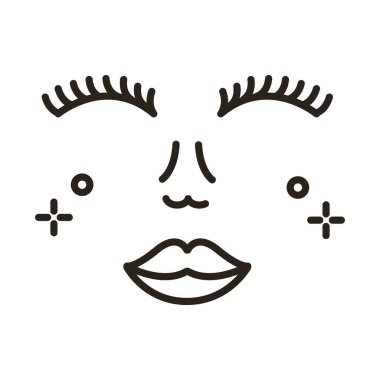 güzel kadın yüz çizgisi tarzı simge