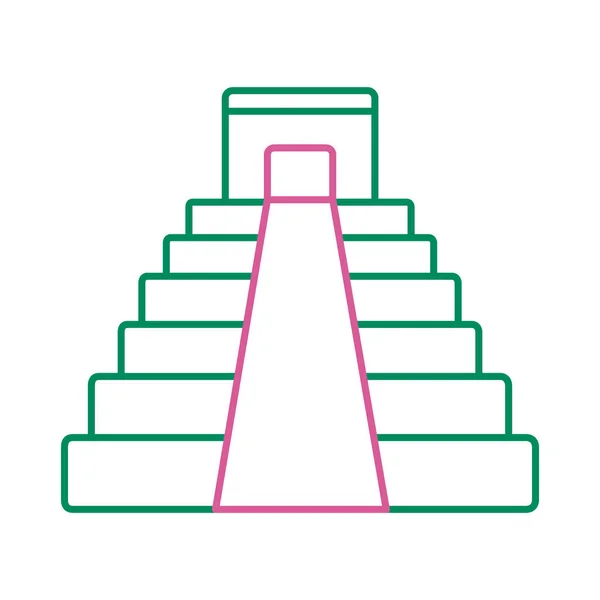 Icône de style de ligne de culture pyramidale mexicaine — Image vectorielle