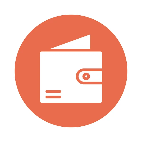 Portefeuille argent poignée bloc style icône — Image vectorielle
