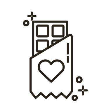 Kalp çizgisi tarzında mutlu sevgililer günü çikolataları