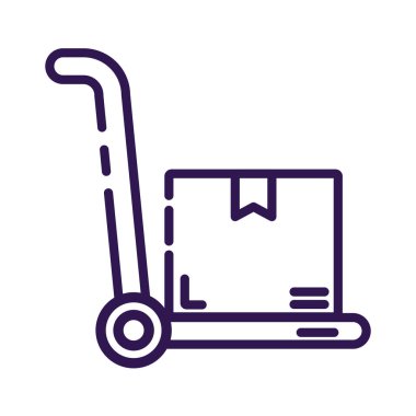 karton kutu teslimatı ve satıcı tarzı simgesi