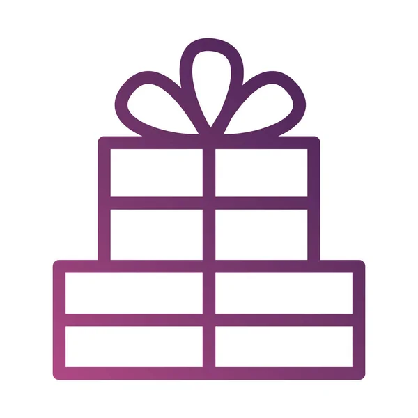 Birthday gift box line degradient style — Stock Vector