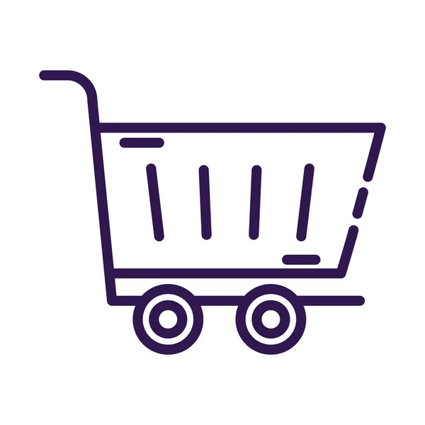Shopping cart trolley line style icon — Stock Vector