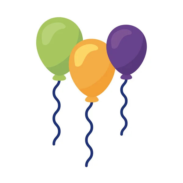 Balónky helium plovoucí detailní styl ikona — Stockový vektor