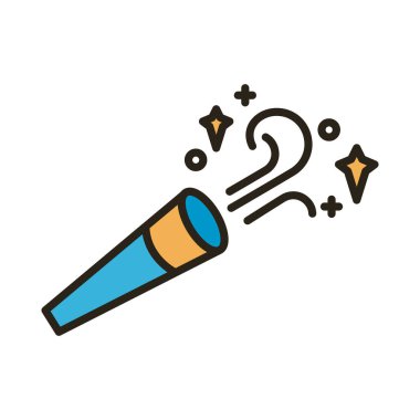 Mutlu yıllar kornet hattı ve doldurma biçimi simgesi