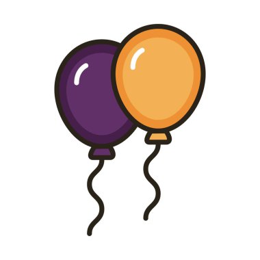 balonlar helyum yüzen hattı ve biçim simgesini doldur