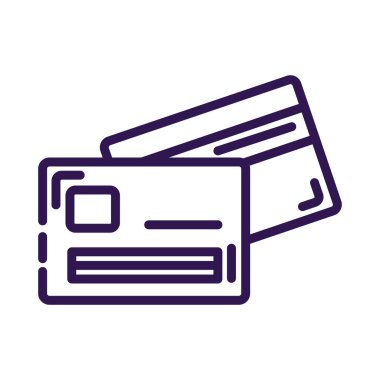 Kredi kartı plastik para çizgisi biçimi simgesi