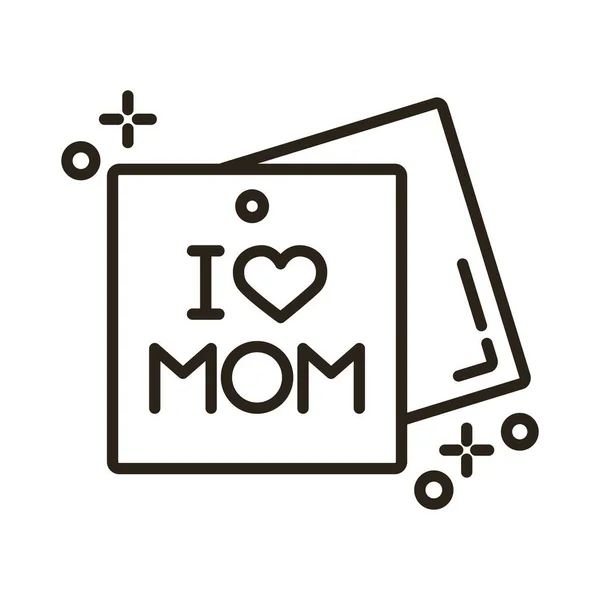 Mamma dag anteckningar papper linje stil ikon — Stock vektor