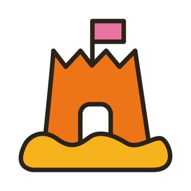 Kumdan kale sahili ve doldurma simgesi