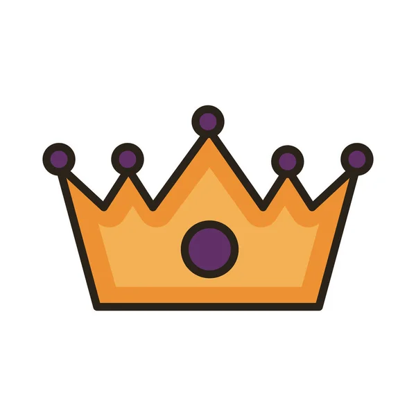 Corona reina línea e icono de estilo de relleno — Vector de stock