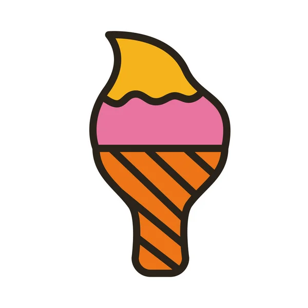 Линия мороженого и икона стиля заливки — стоковый вектор