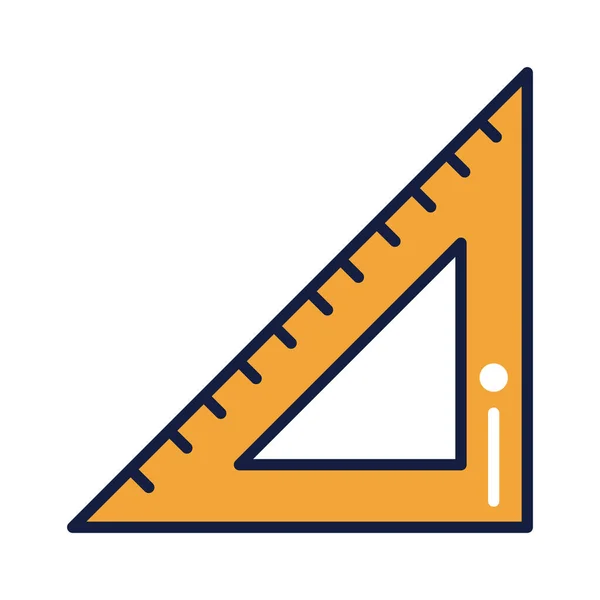 Triangel regel skola leverans linje och fyll stil — Stock vektor