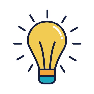 ampul ışığı fikir çizgisi ve doldurma biçimi