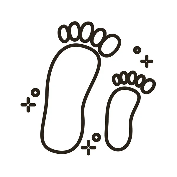 Stampe di piedi icone di stile linea — Vettoriale Stock