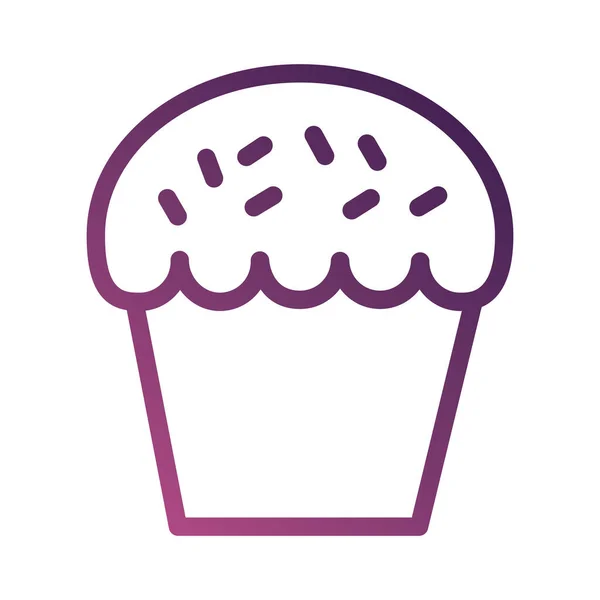 Doce cupcake padaria linha degradiente estilo ícone — Vetor de Stock