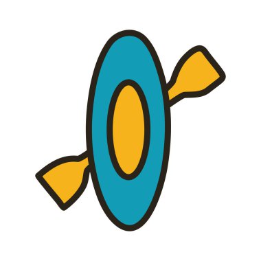 Kürek çizgisi olan kano ve biçim simgesini doldur