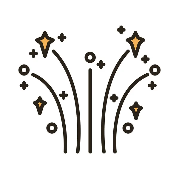 Лінія бризок зірок і значок стилю заповнення — стоковий вектор