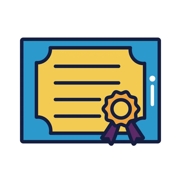 Дипломний сертифікат випускний рядок і стиль заповнення — стоковий вектор
