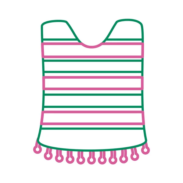 Mexicaanse cultuur poncho lijn stijl pictogram — Stockvector