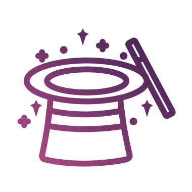 Sihirli sihirbaz şapka çizgisi bozunma biçimi simgesi