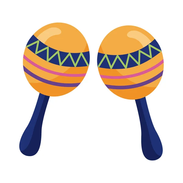 Maracas mexicana cultura detalhar ícone estilo —  Vetores de Stock