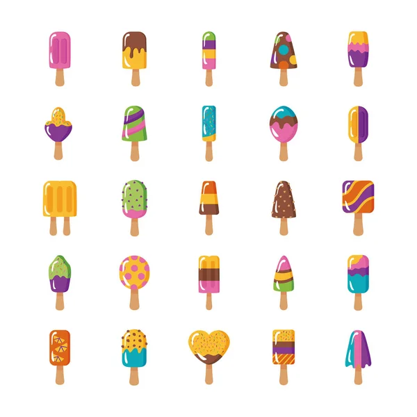 Paquete de helados conjunto de iconos — Archivo Imágenes Vectoriales