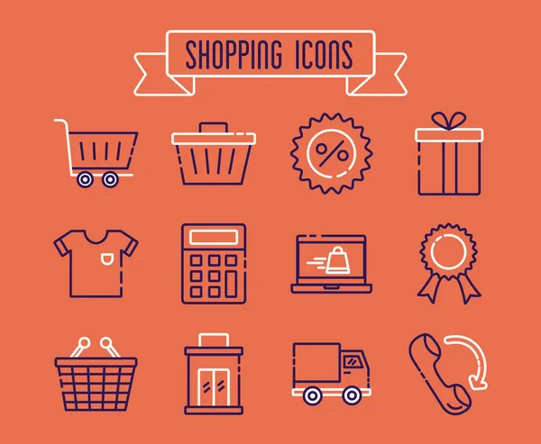 Paquete de iconos de conjunto comerciales — Vector de stock