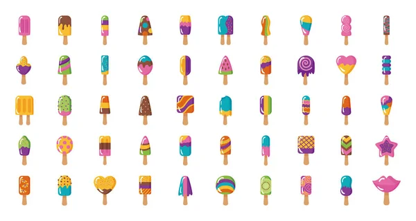 Paquete de helados conjunto de iconos — Archivo Imágenes Vectoriales