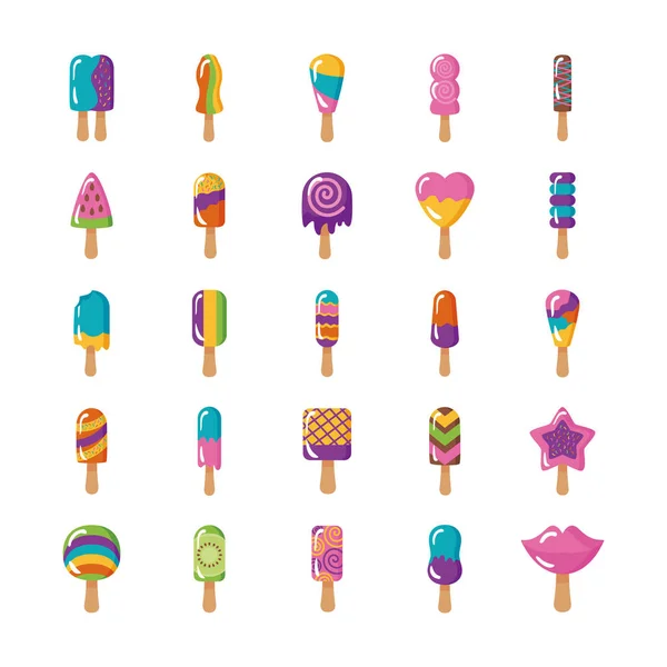Svazek zmrzlin sada ikon — Stockový vektor