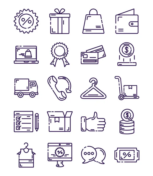 Paquete de iconos de conjunto comerciales — Vector de stock