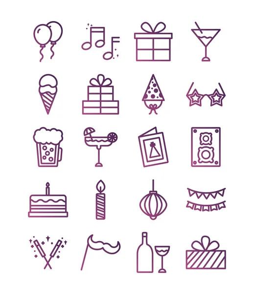 Bundle of party set icons — Stock Vector