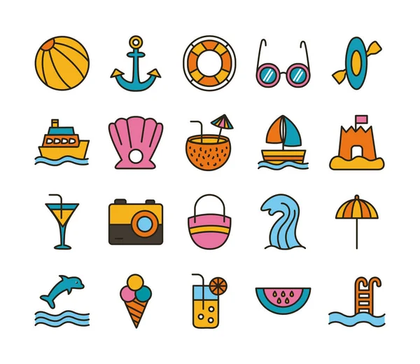 Plaj dizisi demeti ve simgeleri doldur