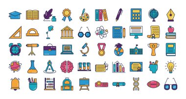 okul satırı demeti ve doldurma biçimi simgeleri