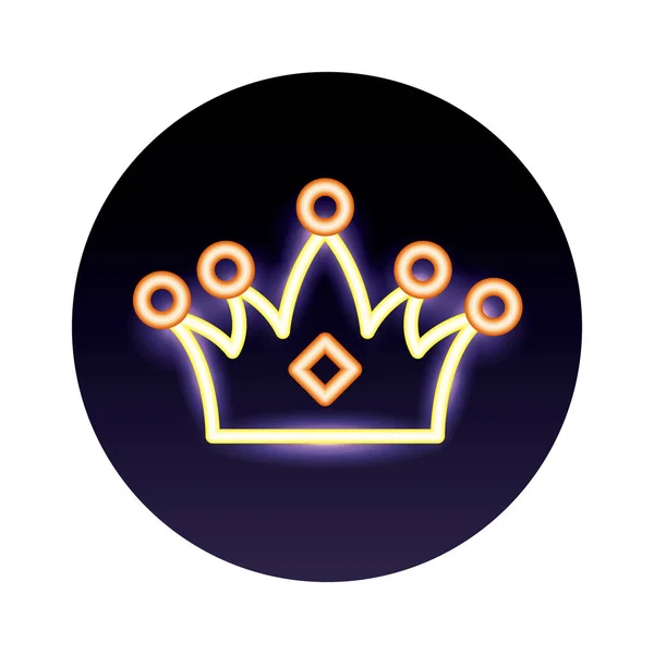 Reine couronne néon royal lumières — Image vectorielle