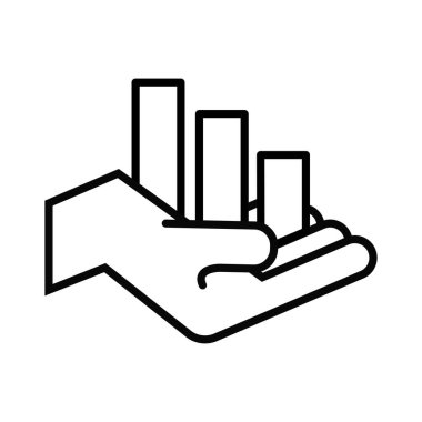 el kaldırma istatistiği çubukları çizgi simgesi