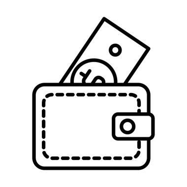 bills money dollars in wallet line style