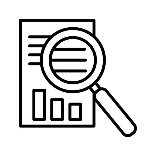 Statisztika sáv dokumentum nagyító üveg vonal stílusban — Stock Vector