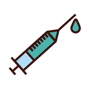 enjekte edilen tıbbi satır ve doldurma biçimi simgesi