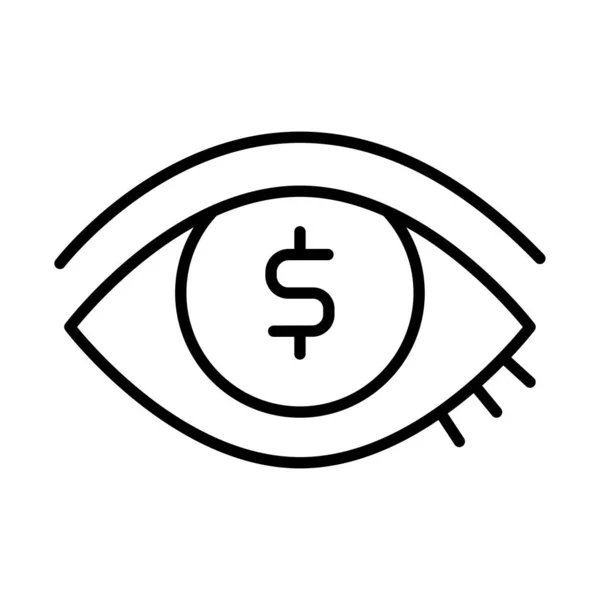 Oko se stylem čáry symbolu dolaru — Stockový vektor