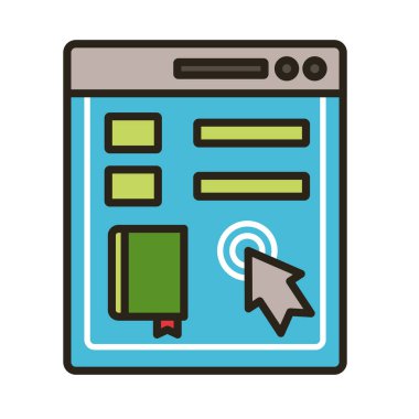 şablon ve imleç eğitiminde elektronik kitap çevrimiçi satırı ve doldurma biçimi