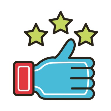 Yıldız çizgisi ve dolgu stili gibi el.