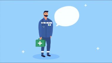 İlk yardım çantasında doktor.